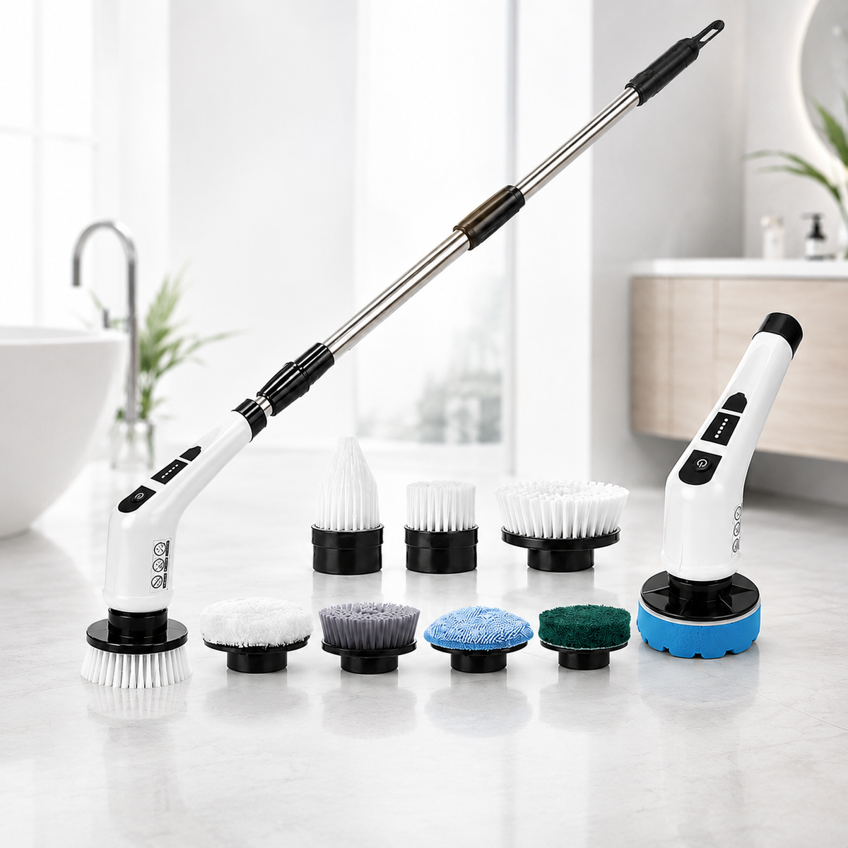 Cordless Electric Spin Scrubber – 7 Brush Heads