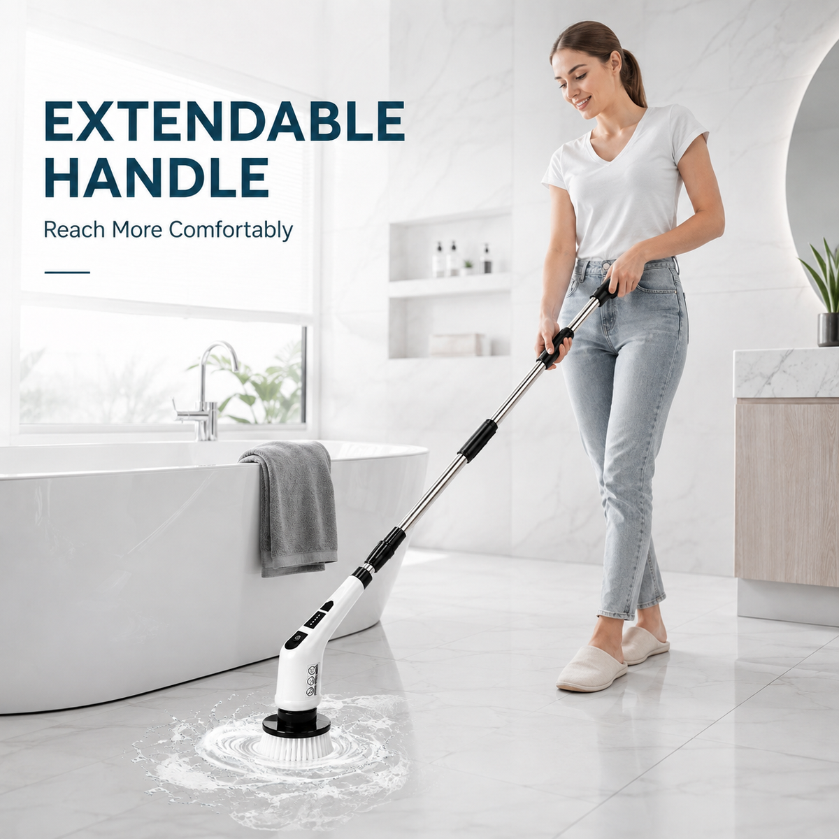 Cordless Electric Spin Scrubber – 7 Brush Heads
