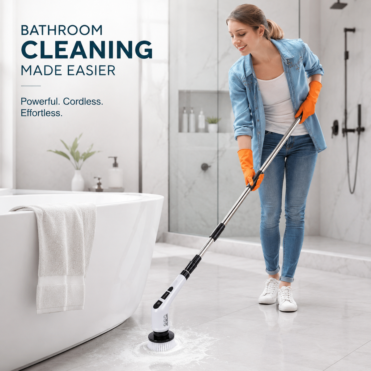 Cordless Electric Spin Scrubber – 7 Brush Heads