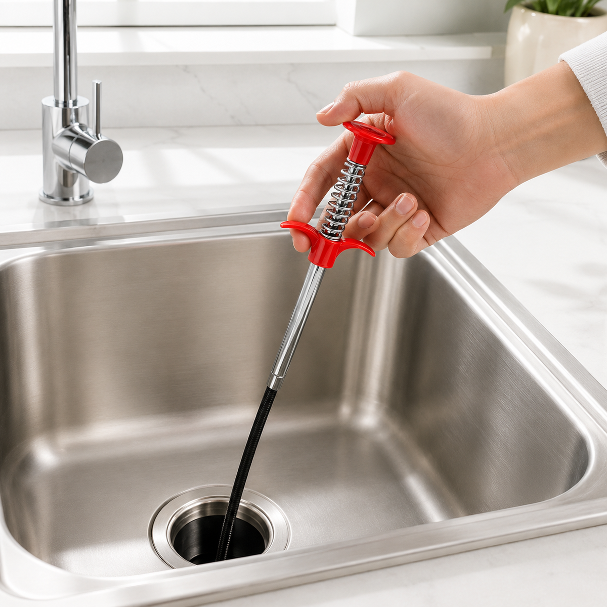Flexible 4-Claw Drain Unclogger