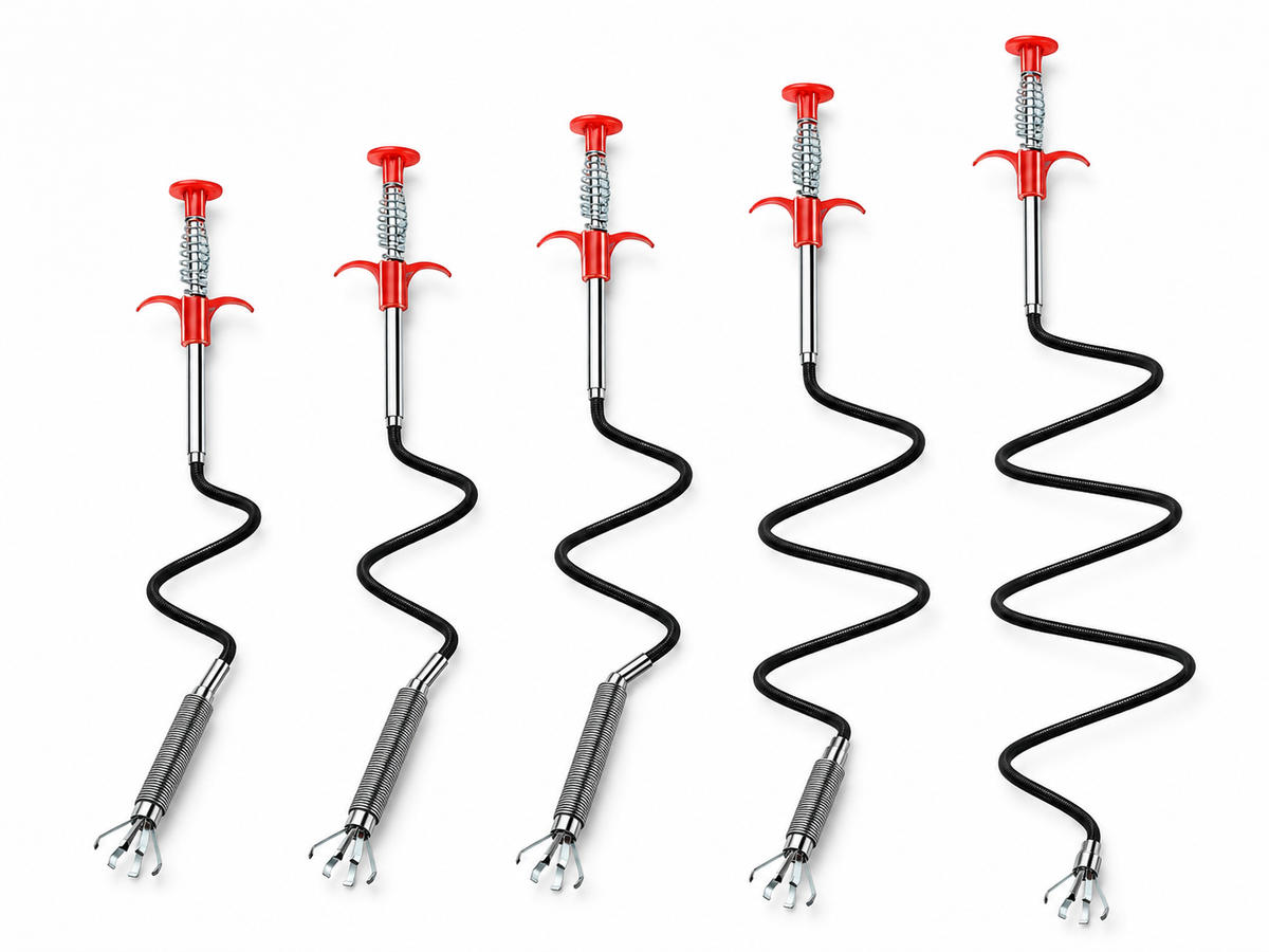 Flexible 4-Claw Drain Unclogger